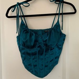 SHEIN emerald green corset
